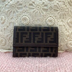 Designer Inspired Black and Brown Logo Wallet